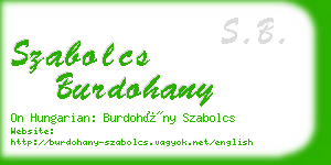 szabolcs burdohany business card